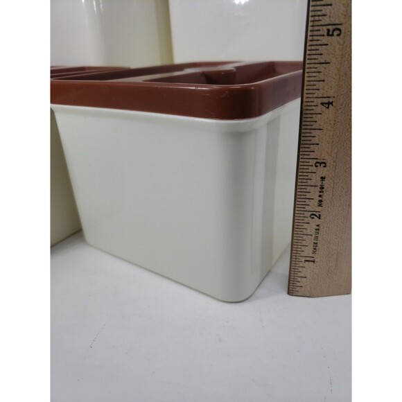 Poly Flex Republic Canister Set Vintage MCM Four Piece Brown 4 Lids Model 239 - Picture 4 of 12